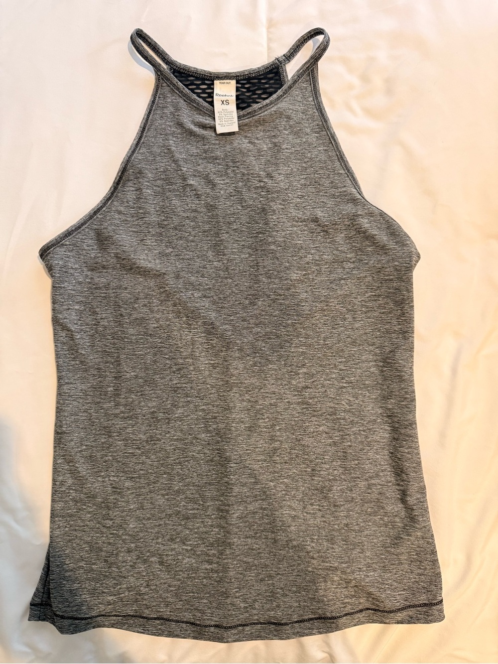 Reebok Gray Mesh-Back Athletic Tank Top - XS